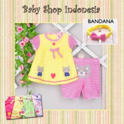 large PU372 Setelan Kaos Babydoll Pussy Cats 72 Kuning copy